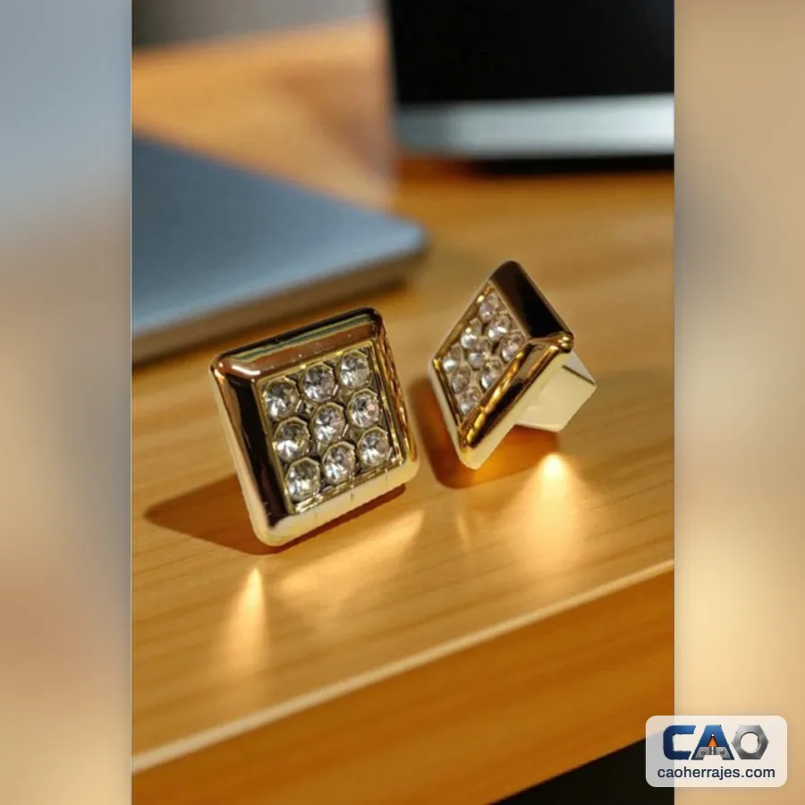 Botón cuadrado 103 con brillantes