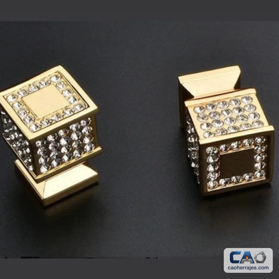 Botón cubo 118 con brillantes