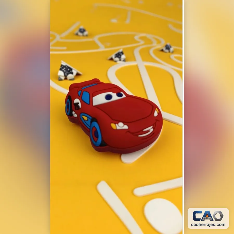 Botón infantil carro rojo